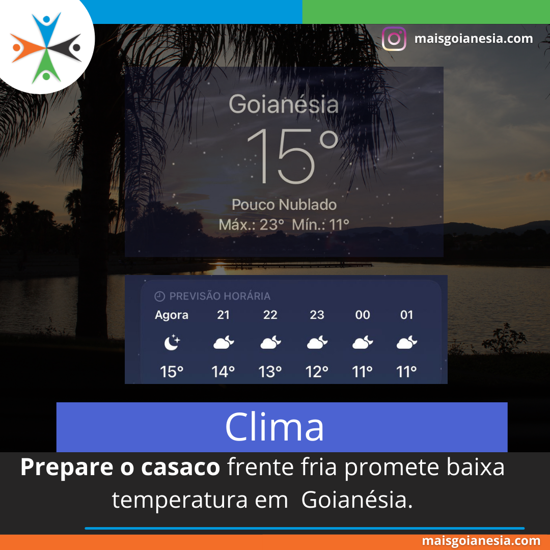 Frente fria promete baixa temperatura em  Goianésia