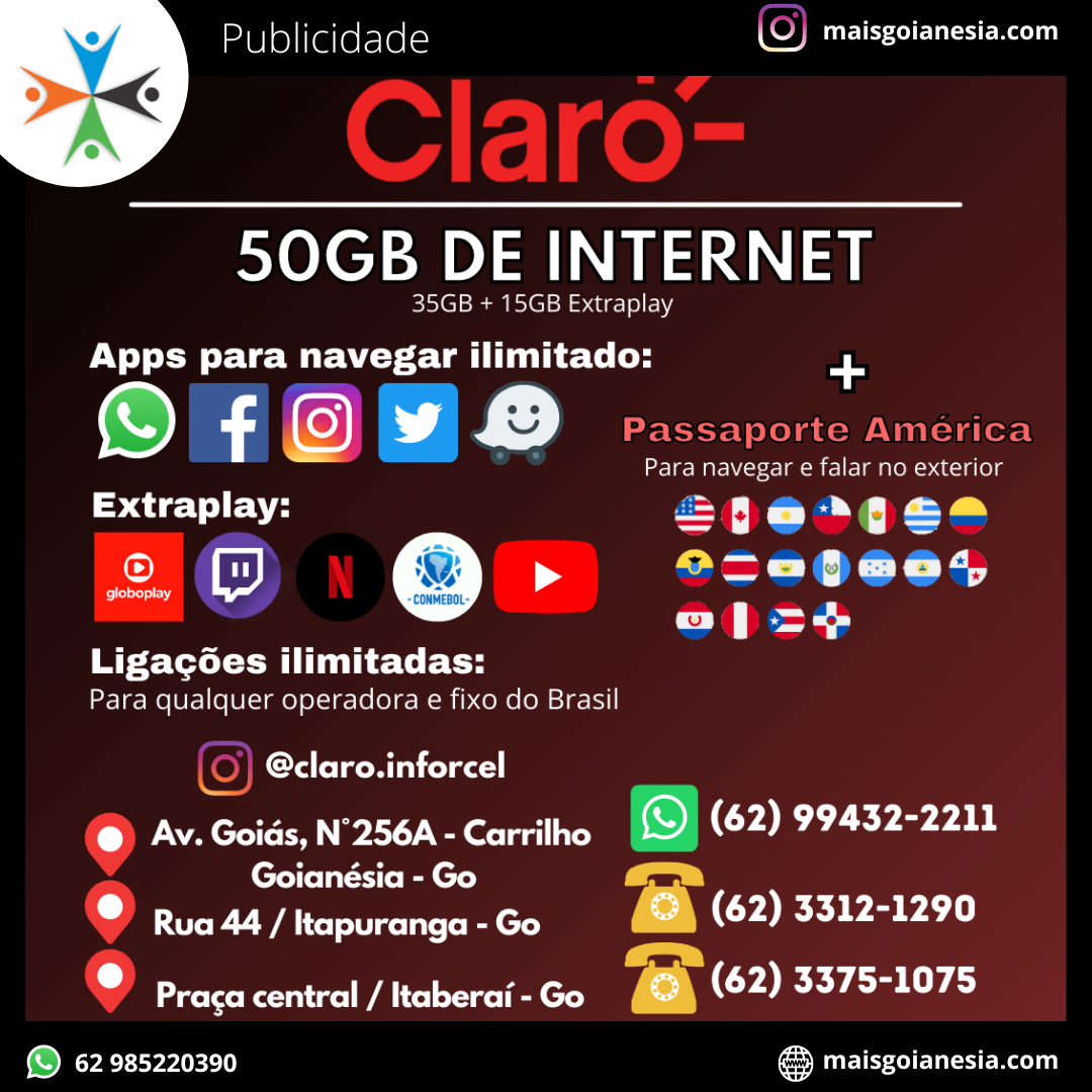 Claro pós  50 & 20 GB