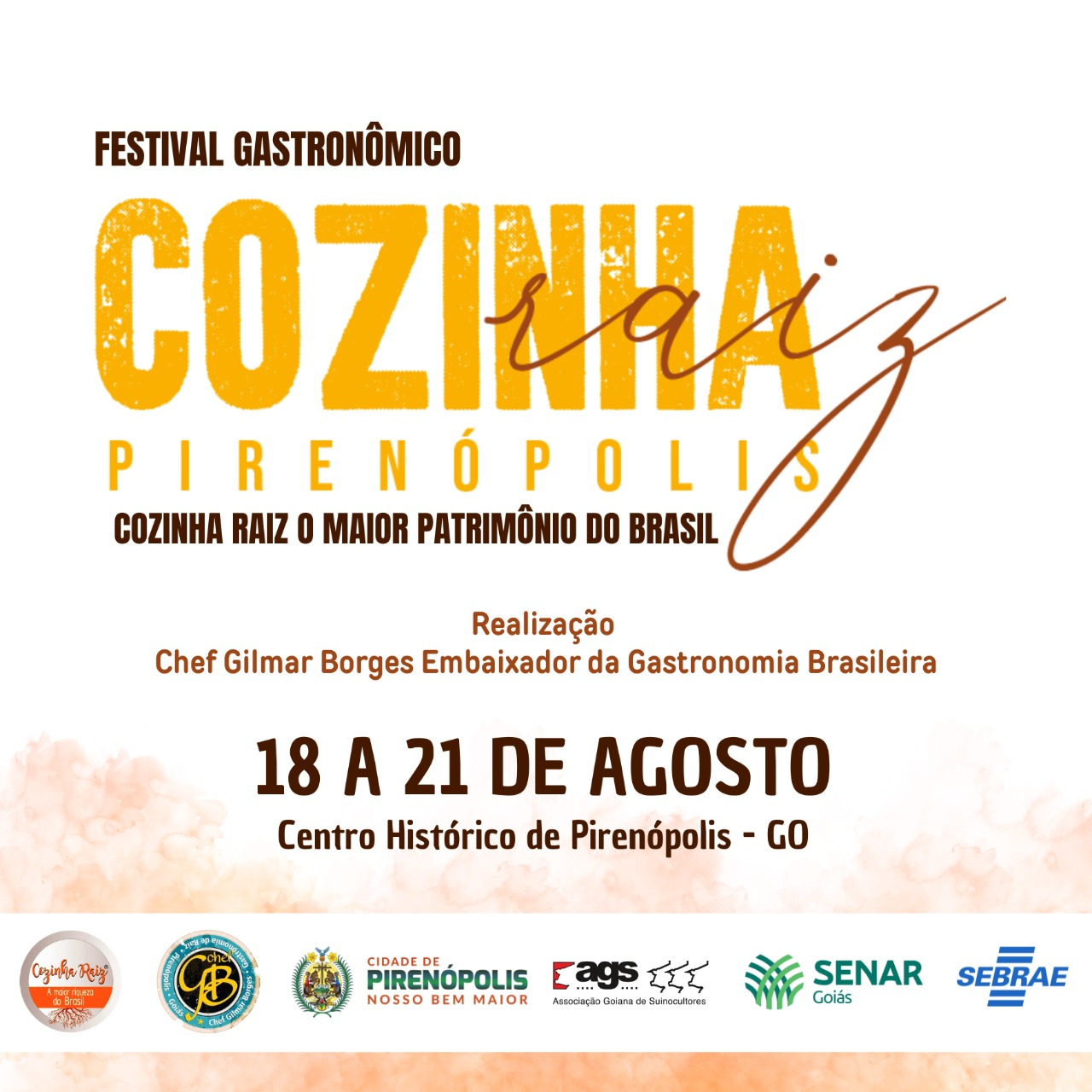 “Festival Gastronômico – Cozinha Raiz Pirenópolis”, de 18 a 21 de Agosto.