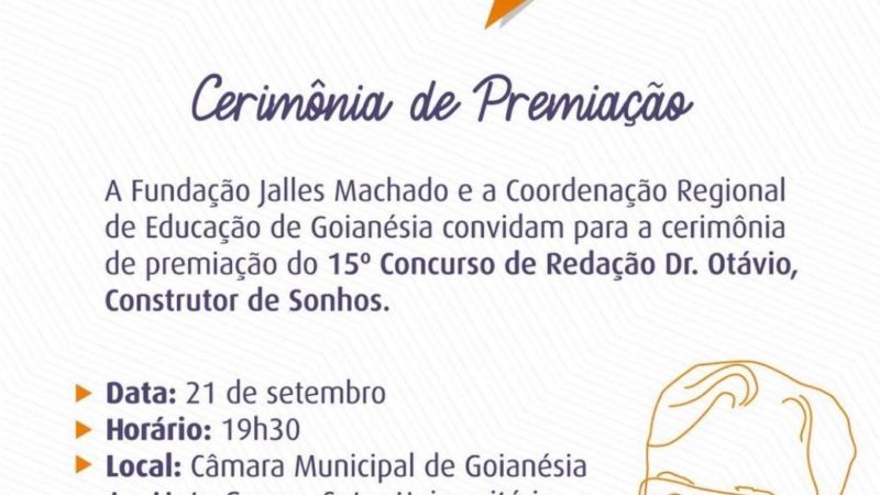 Cerimônia de premiação da 15ª Edição do Concurso de Redação Dr. Otávio, Construtor de Sonhos.